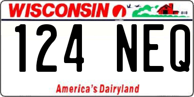 WI license plate 124NEQ