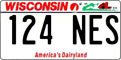 WI license plate 124NES
