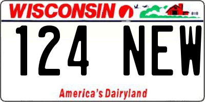 WI license plate 124NEW