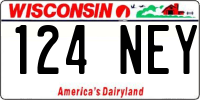 WI license plate 124NEY