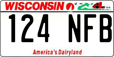 WI license plate 124NFB