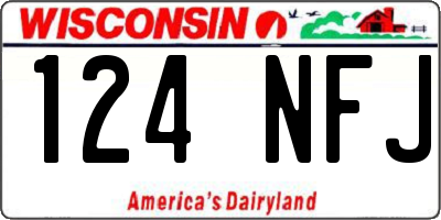 WI license plate 124NFJ