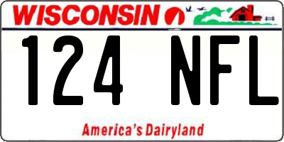 WI license plate 124NFL