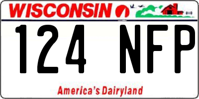 WI license plate 124NFP
