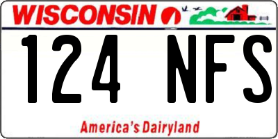 WI license plate 124NFS