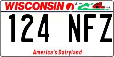 WI license plate 124NFZ
