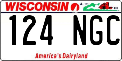 WI license plate 124NGC