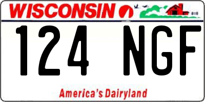 WI license plate 124NGF