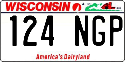 WI license plate 124NGP