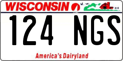 WI license plate 124NGS