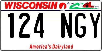 WI license plate 124NGY