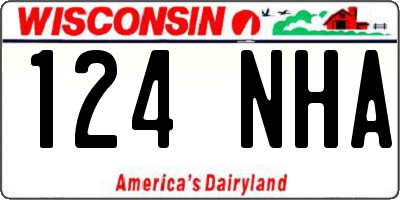 WI license plate 124NHA