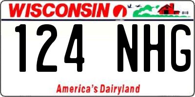 WI license plate 124NHG