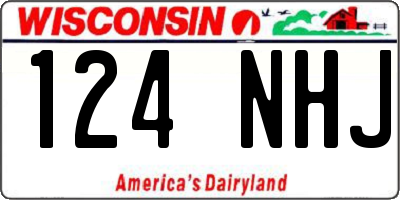WI license plate 124NHJ