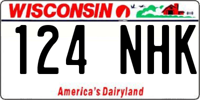 WI license plate 124NHK