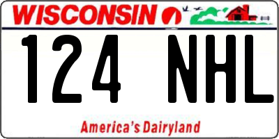 WI license plate 124NHL