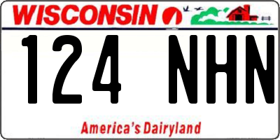 WI license plate 124NHN