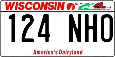 WI license plate 124NHO