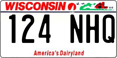 WI license plate 124NHQ