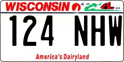 WI license plate 124NHW