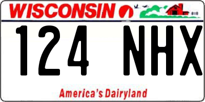 WI license plate 124NHX