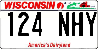 WI license plate 124NHY