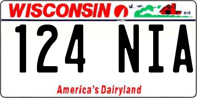 WI license plate 124NIA