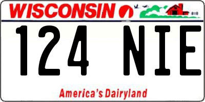 WI license plate 124NIE