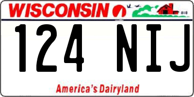 WI license plate 124NIJ