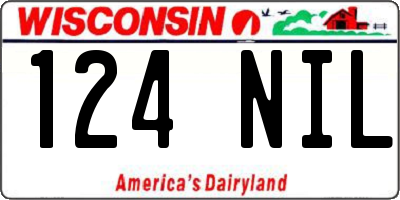 WI license plate 124NIL