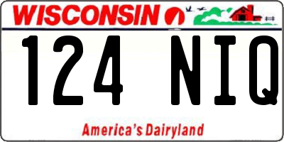WI license plate 124NIQ