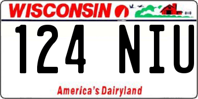 WI license plate 124NIU