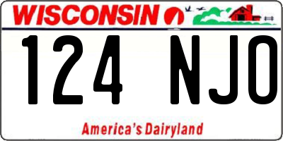 WI license plate 124NJO