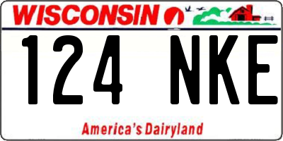 WI license plate 124NKE