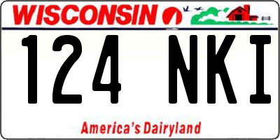 WI license plate 124NKI