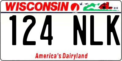 WI license plate 124NLK