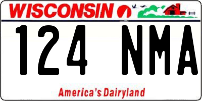 WI license plate 124NMA