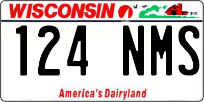 WI license plate 124NMS
