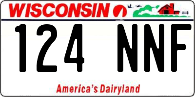 WI license plate 124NNF