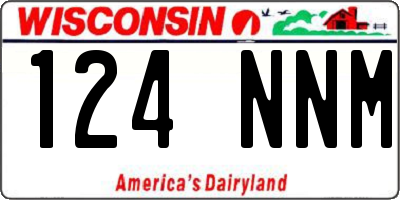 WI license plate 124NNM