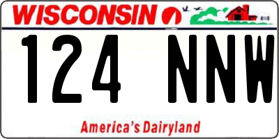WI license plate 124NNW