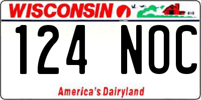 WI license plate 124NOC