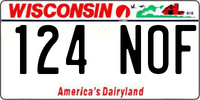 WI license plate 124NOF