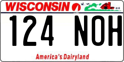 WI license plate 124NOH
