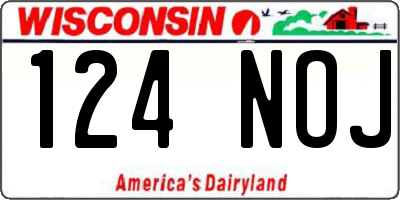 WI license plate 124NOJ