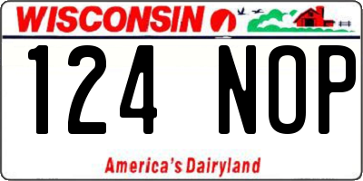 WI license plate 124NOP