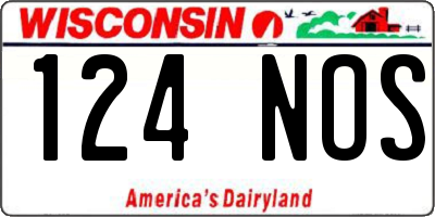 WI license plate 124NOS