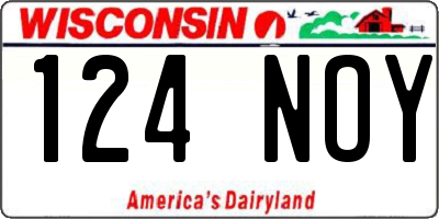 WI license plate 124NOY