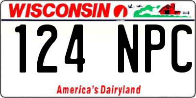 WI license plate 124NPC