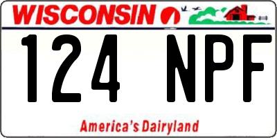 WI license plate 124NPF